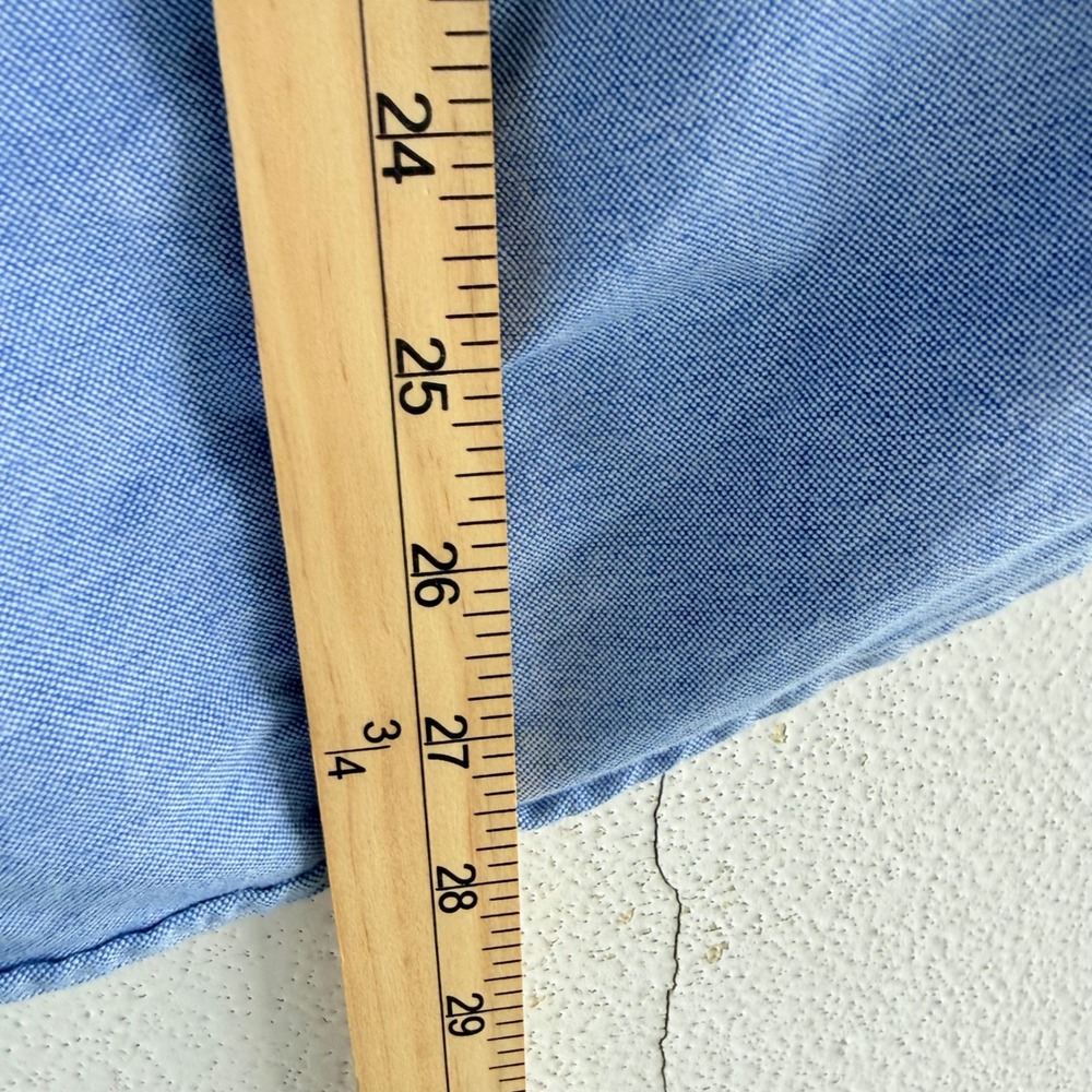 Vtg Ralph Lauren Shirt Button Down Chambray Embroidered Crest Logo LS Cotton Top - Picture 8 of 8